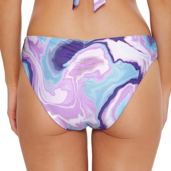 NWT! BECCA Reversible Bikini Bottoms Virtue Blue Agate Size M - Picture 2 of 6